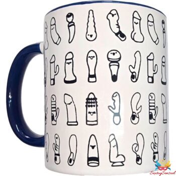 DIABLO PICANTE - TASSE VIBRANTE BLANCHE AVEC ANSE BLEUE 370 ML-DIABLO PICANTE-sextoys-lingerie-bdsm-hygiène-sexshop