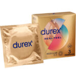 DUREX - PRÉSERVATIFS REAL FEEL 3 UNITÉS - DUREX CONDOMS - sextoys-lingerie-bdsm-hygiène-sexshop