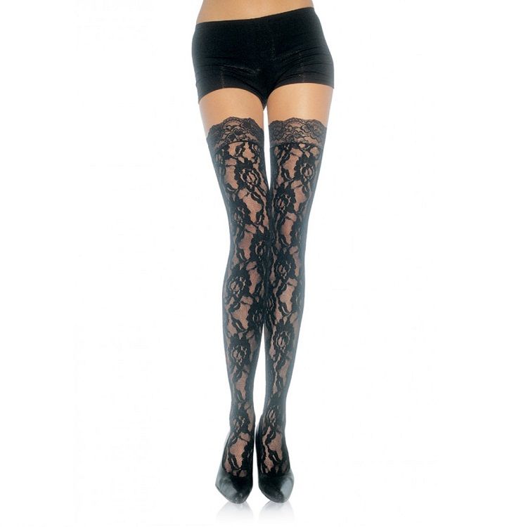 LEG AVENUE - BAS EN DENTELLE FLEURIE - LEG AVENUE HOSIERY - sextoys-lingerie-bdsm-hygiène-sexshop
