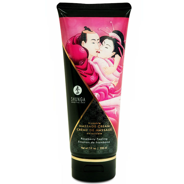 SHUNGA - CRÈME DE MASSAGE FRAMBOISE 200 ML - SHUNGA MASSAGE CREAM - sextoys-lingerie-bdsm-hygiène-sexshop